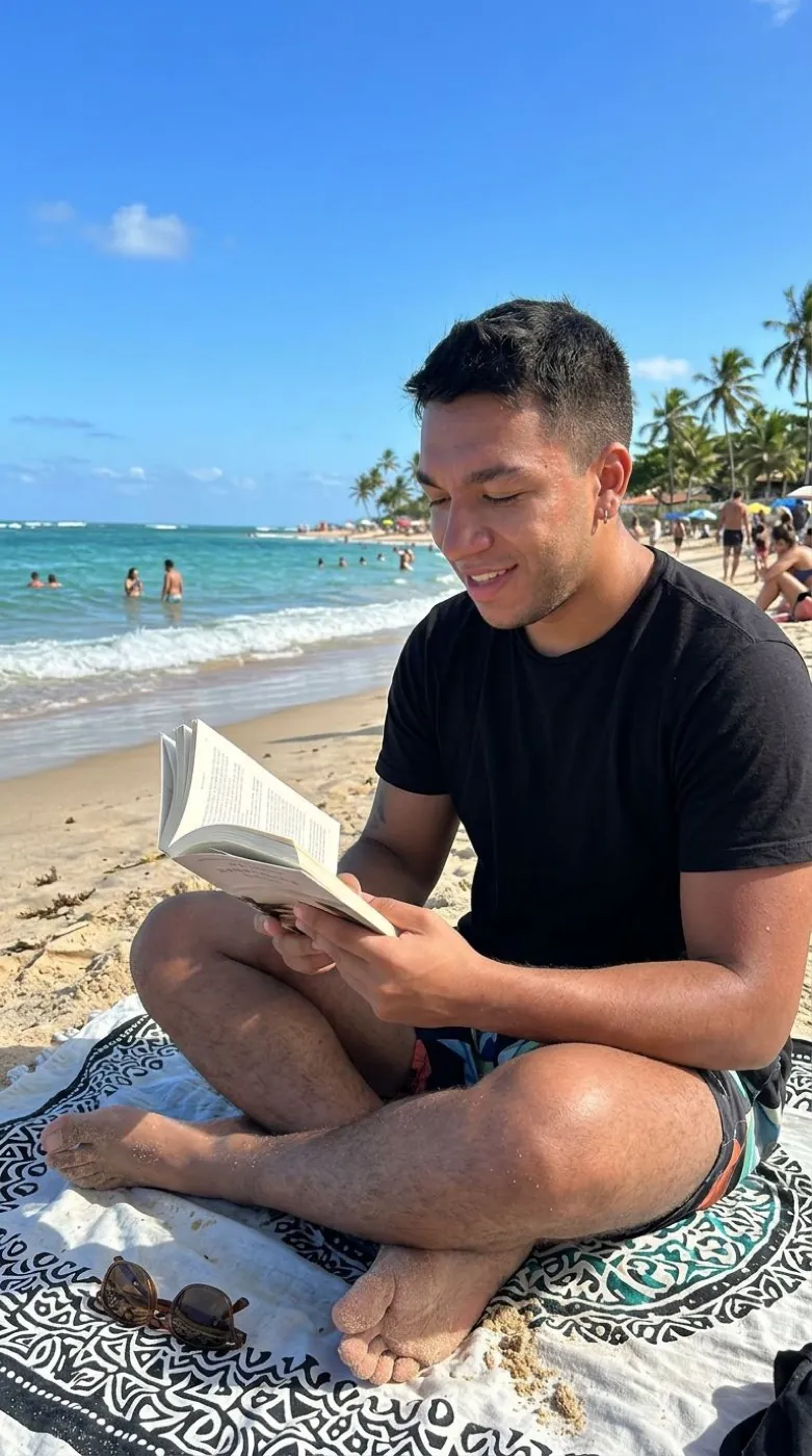 Nano Banana 2 scene: beach reading
