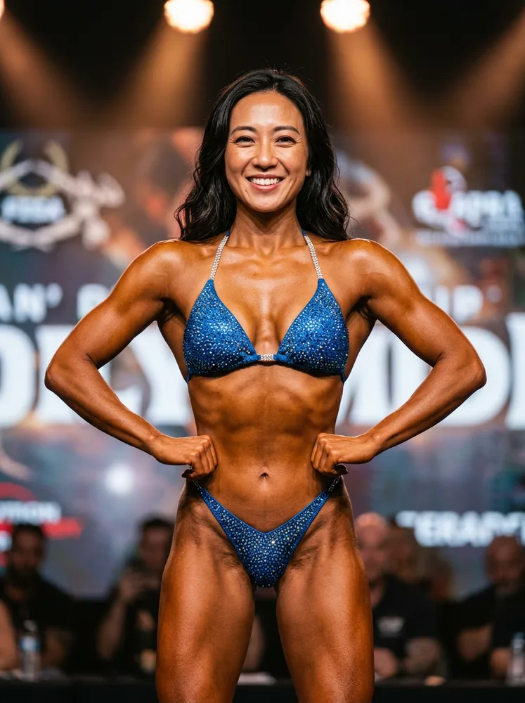 Example bodybuilding photo, stage posing
