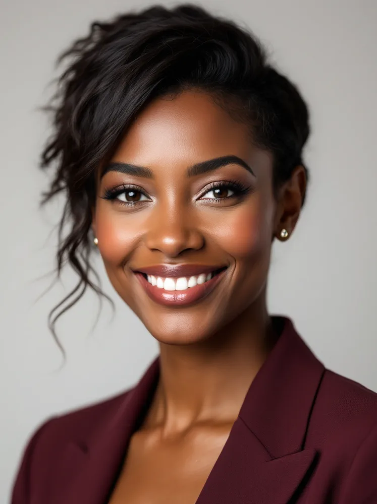 AI business headshot: studio headshot with a color accent that still reads formal