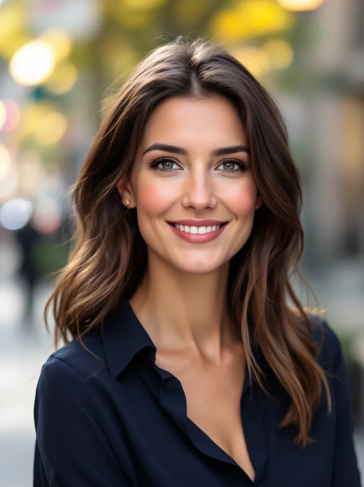 AI business headshot: city daylight, for personal brands over employers