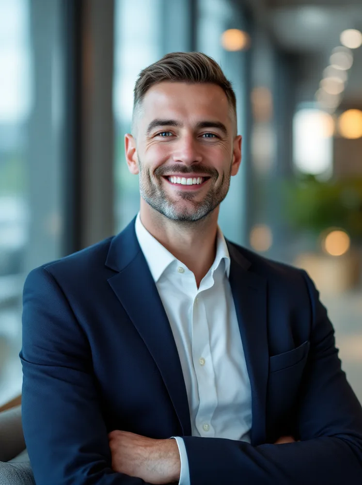 AI corporate headshot: the lobby set complete: pick one setup and hold it