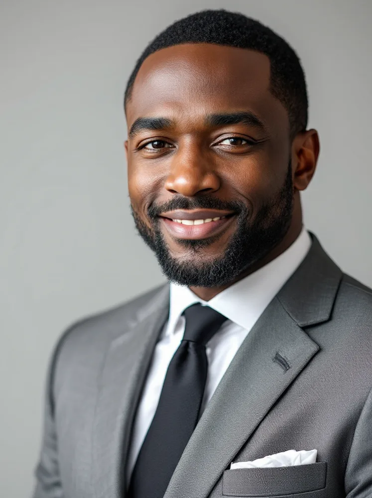 AI CV photo: suit and tie for banking, law and public sector CVs