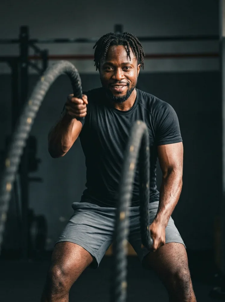 Example gym photo, battle ropes
