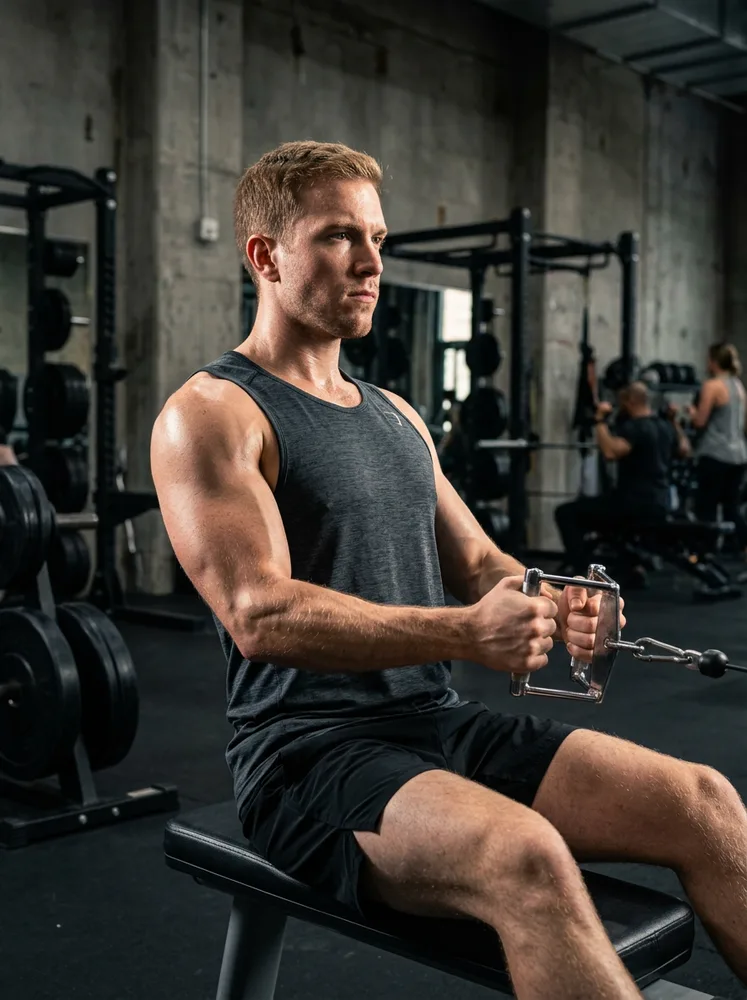 Example gym photo, seated cable row