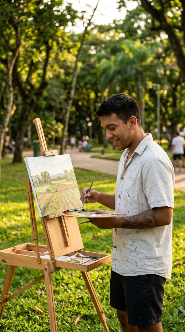 Nano Banana 2 scene: painting outdoor