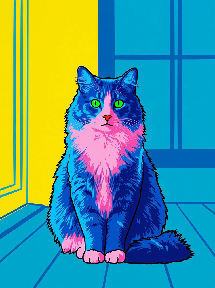Example cat portrait, pop art portrait
