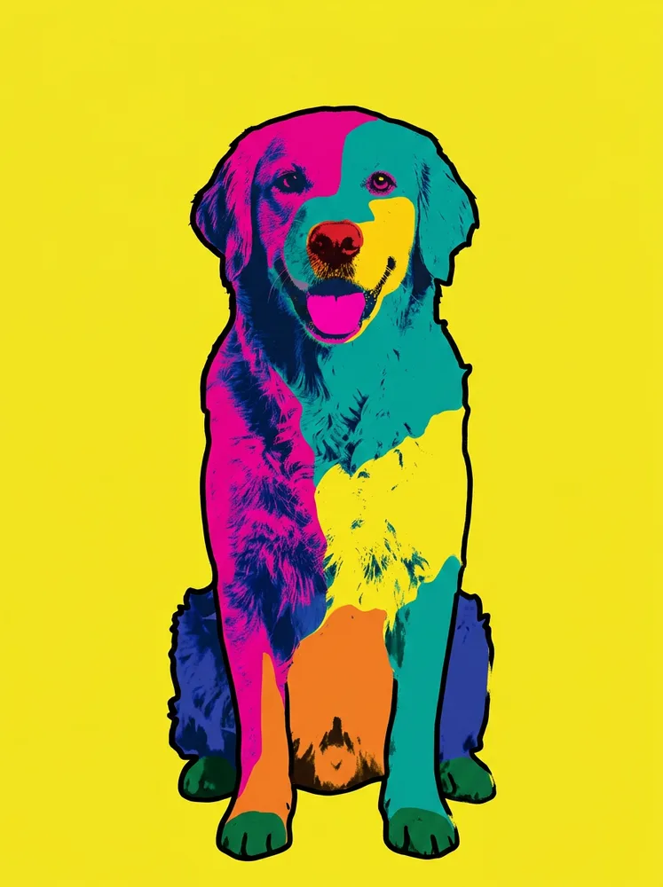 AI pet portrait, pop art dog portrait