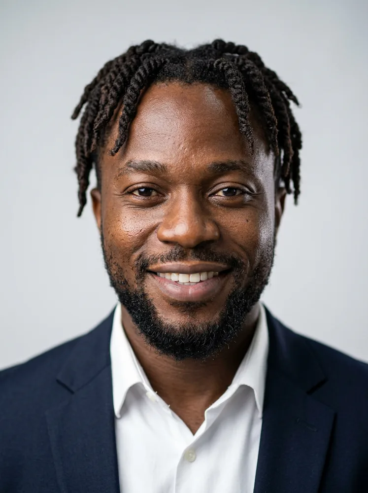AI executive headshot with a studio background