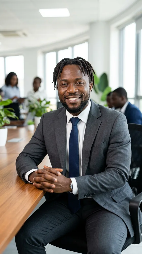 AI interview photo in an office