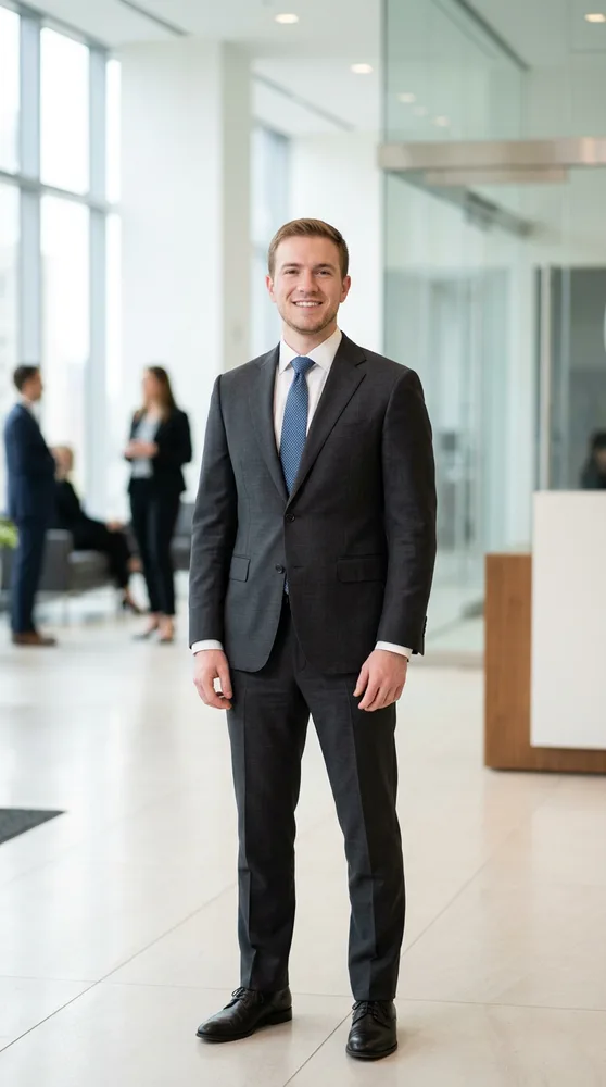 AI realtor headshot in an office