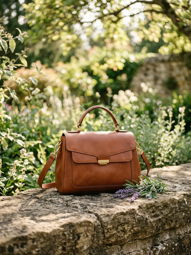 Example ecommerce product photo, handbag in natural light