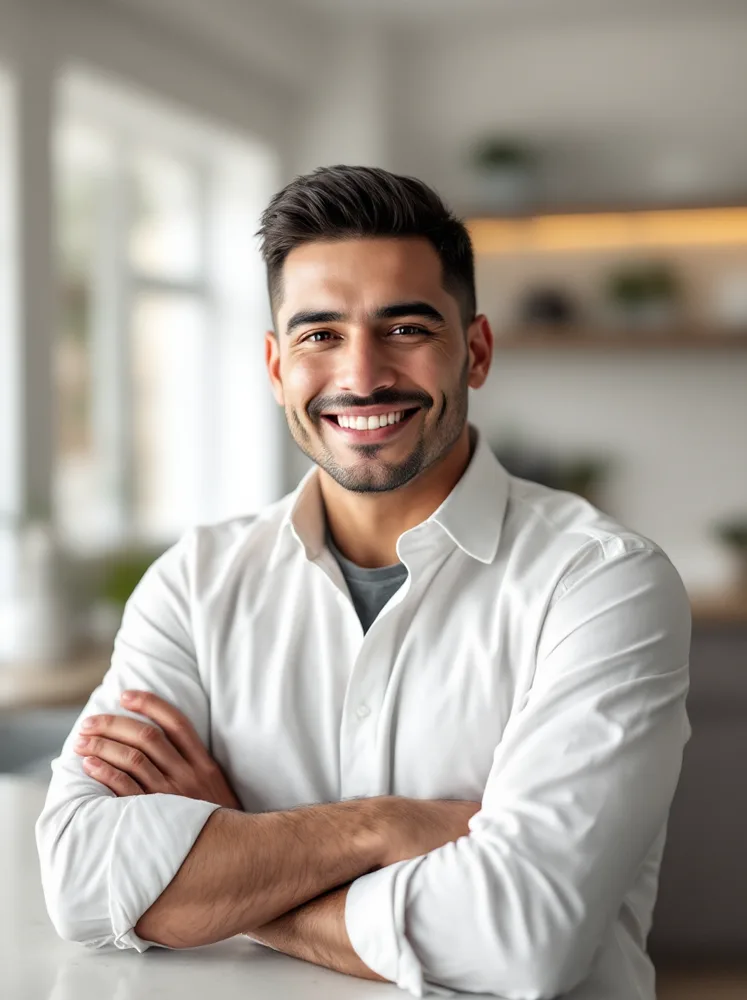 realtor headshot example, staged kitchen