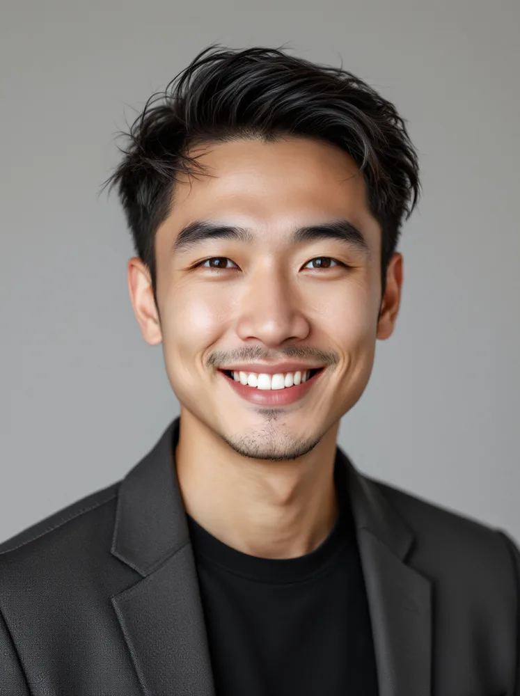 AI resume photo: crew neck under a blazer, the startup middle ground