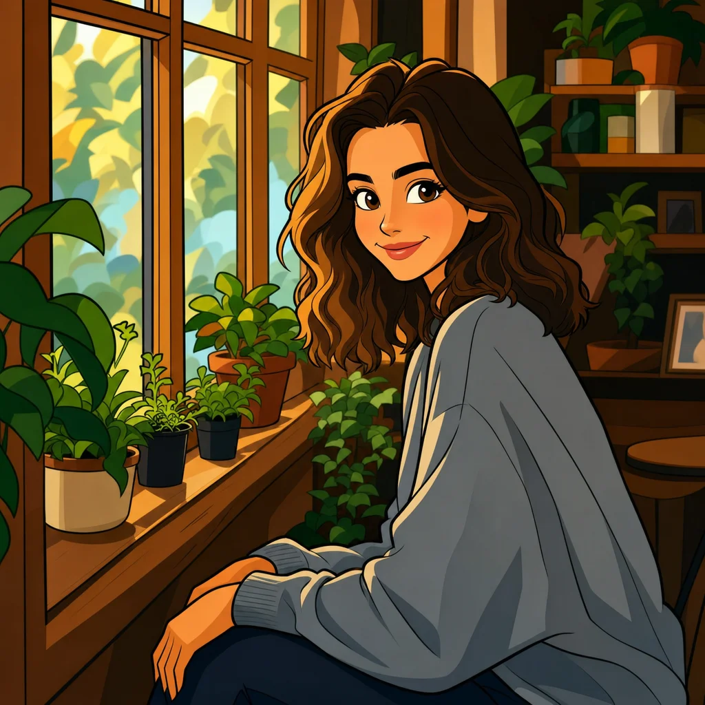The same portrait transformed into Cartoon style art using renza AI