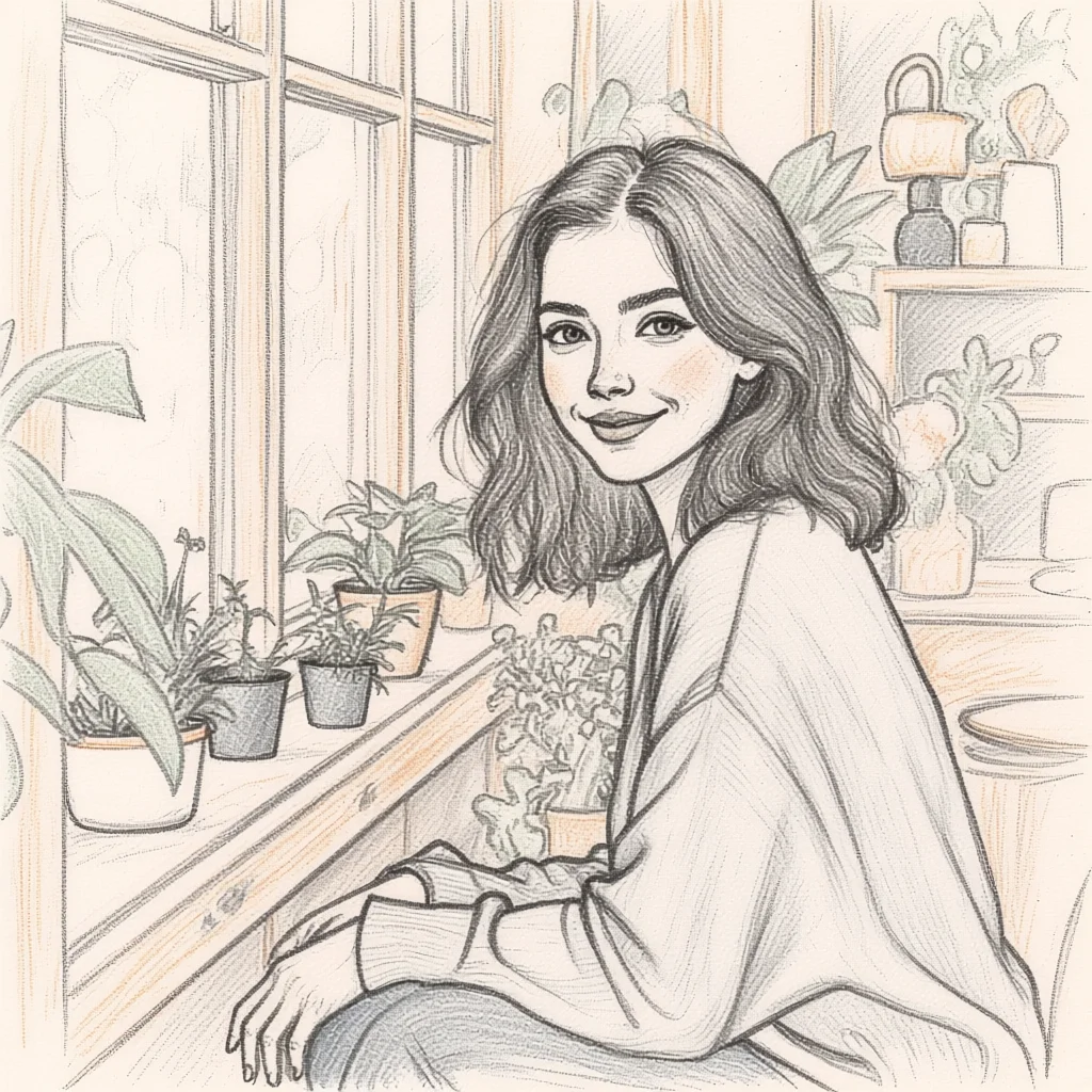 The same portrait transformed into Sketch style art using renza AI